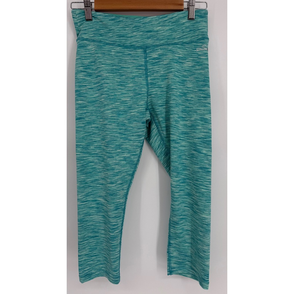 Spalding Womens Teal Space Dye Speed-Dry Capri Athletic Leggings Sz M